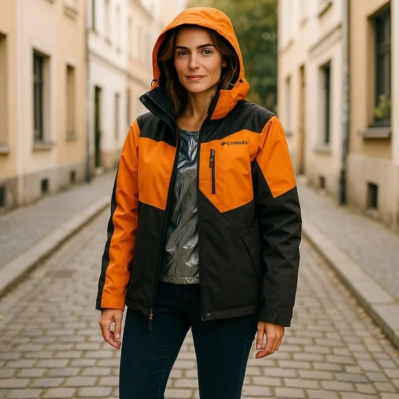 Columbia Women's Orange and Black Ski Jacket - Picture 9 of 9